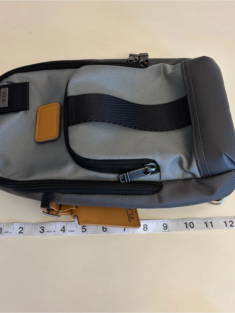 Tumi Gray Fife Slim Crossbody Sling Bag - Compact NEW